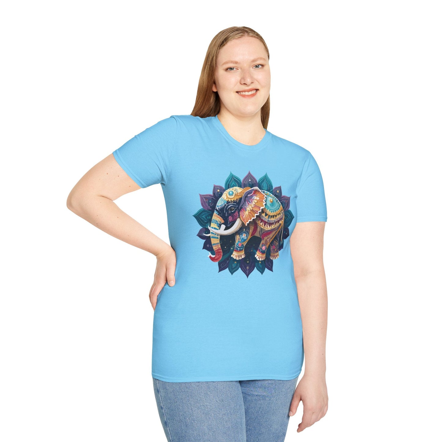 Elephant T Shirt Unisex Softstyle Cotton Tee Gildan 64000 Comfortable Everyday Wear