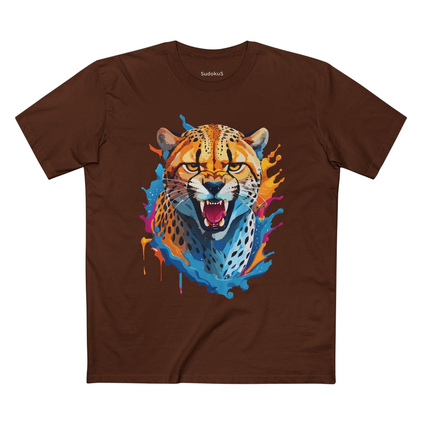 Cheetah Graphic Unisex 100 Cotton Staple Tee with Animal Design Artwork 24