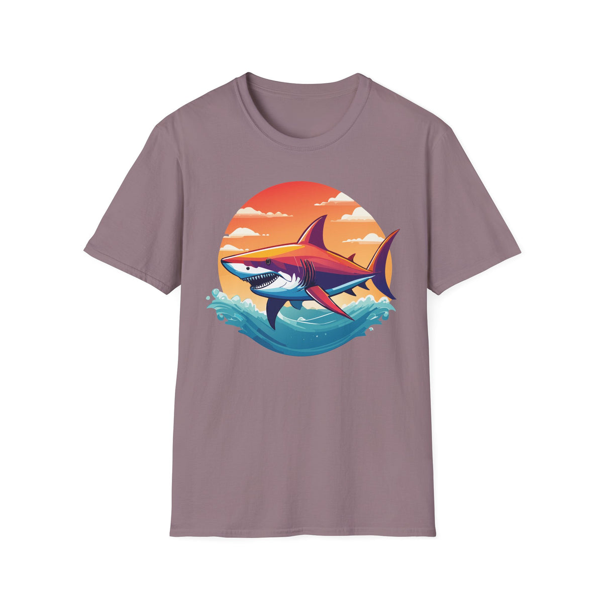 Sunset Shark T-Shirt | Retro Ocean Shark Illustration