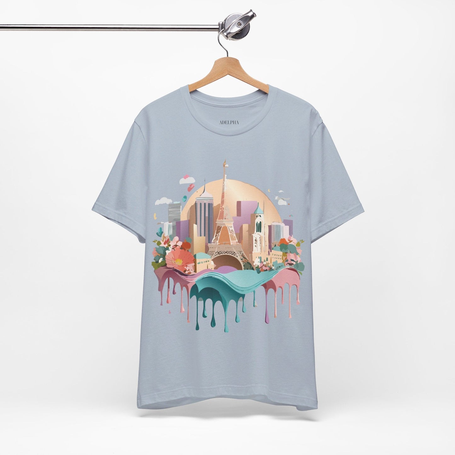 Tourist Shirt With Paris Graphic Tee Unisex Jersey Short Sleeve Art Design Adelpha Vintage Inspired