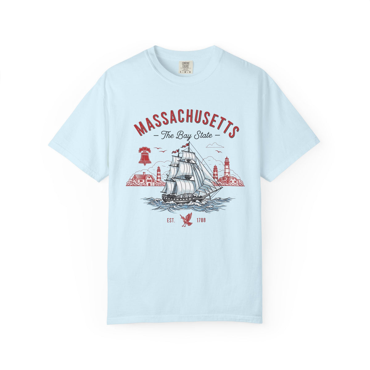 Massachusetts State Vintage Travel Tourist Graphic Tee Unisex 100 Cotton Comfort Colors T-Shirt