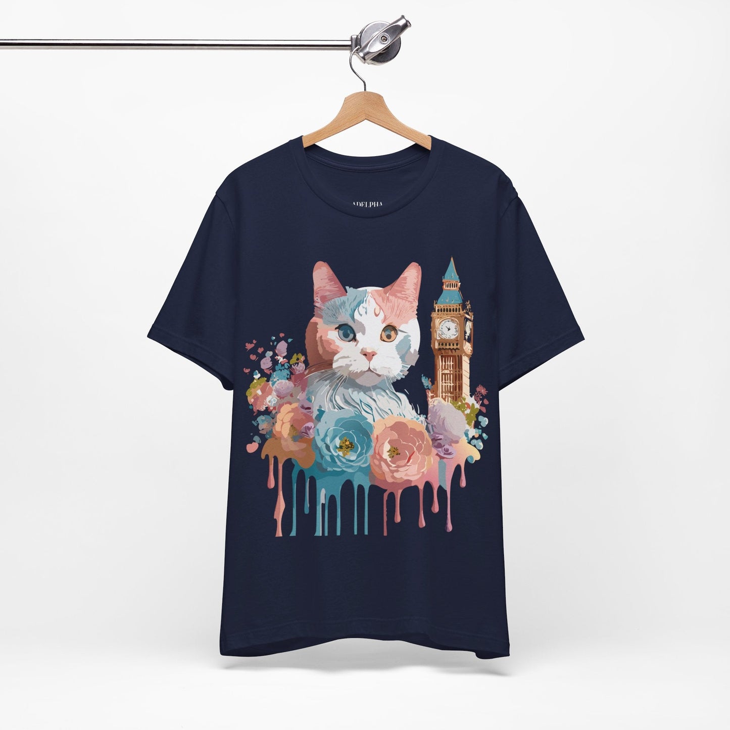 Unisex Cat Graphic Tee With Vintage Inspired Art By Adelpha Brand