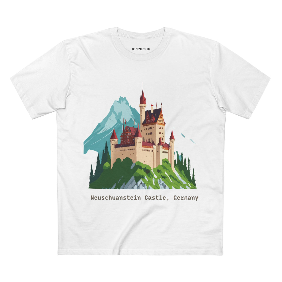Neuschwanstein Castle Illustration T-Shirt | Germany Travel Tee