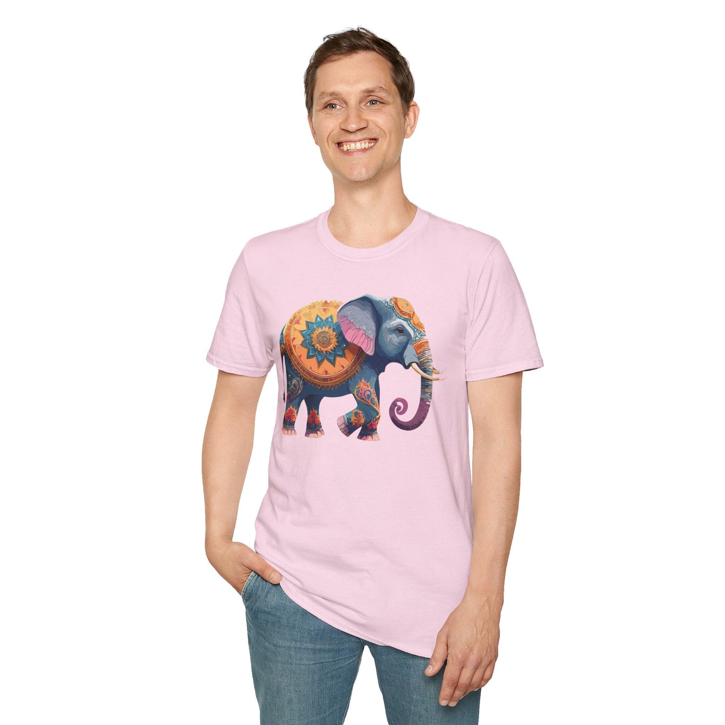 Elephant T Shirt Unisex Gildan Softstyle Tee 100 Percent Ring Spun Cotton Animal Shirt