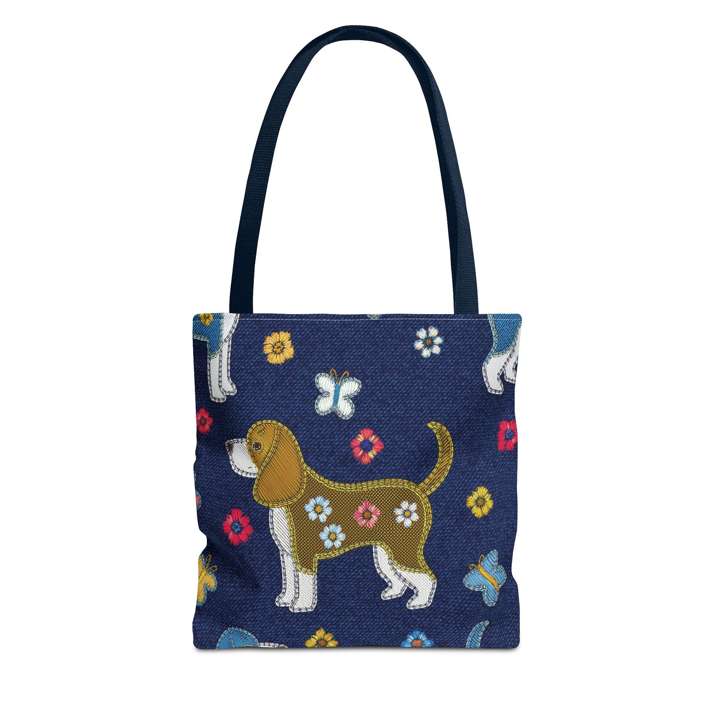 Denim Fabric Imitation Print Unisex Canvas Bag Poly Spun 3 Sizes Tote Bag 191-1