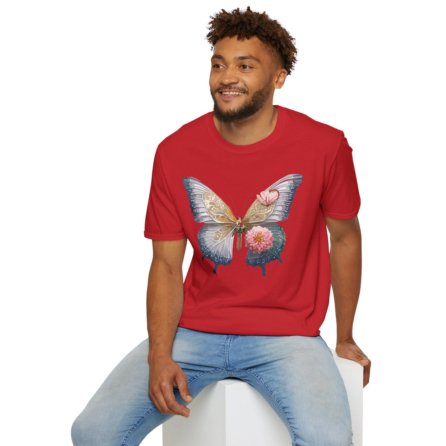 Unisex Monarch Butterfly T Shirt Softstyle Gildan 64000 100 Percent Ring Spun Cotton Tee