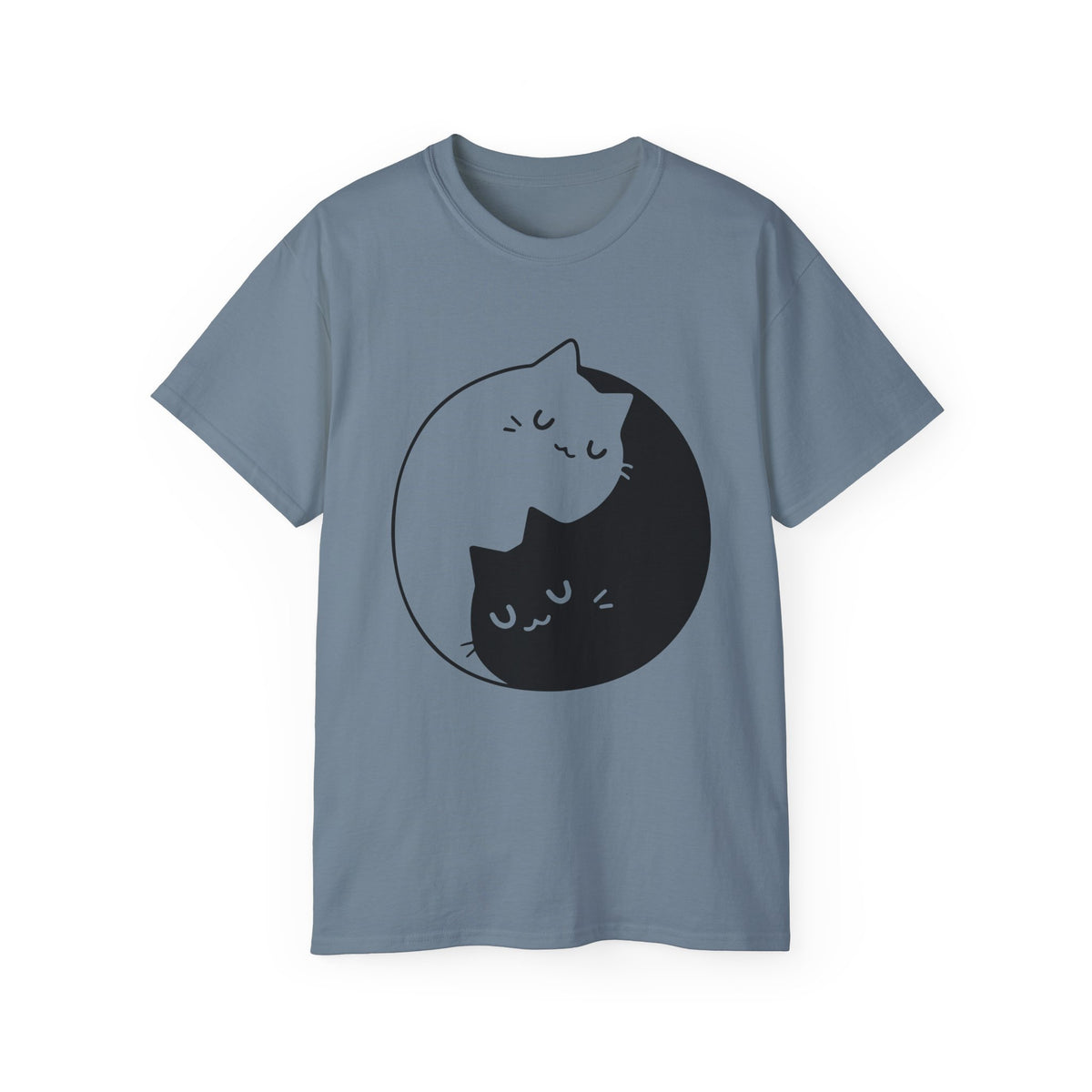 Yin Yang Cats T-Shirt | Black White Cat Illustration, Cute Kittens Tee