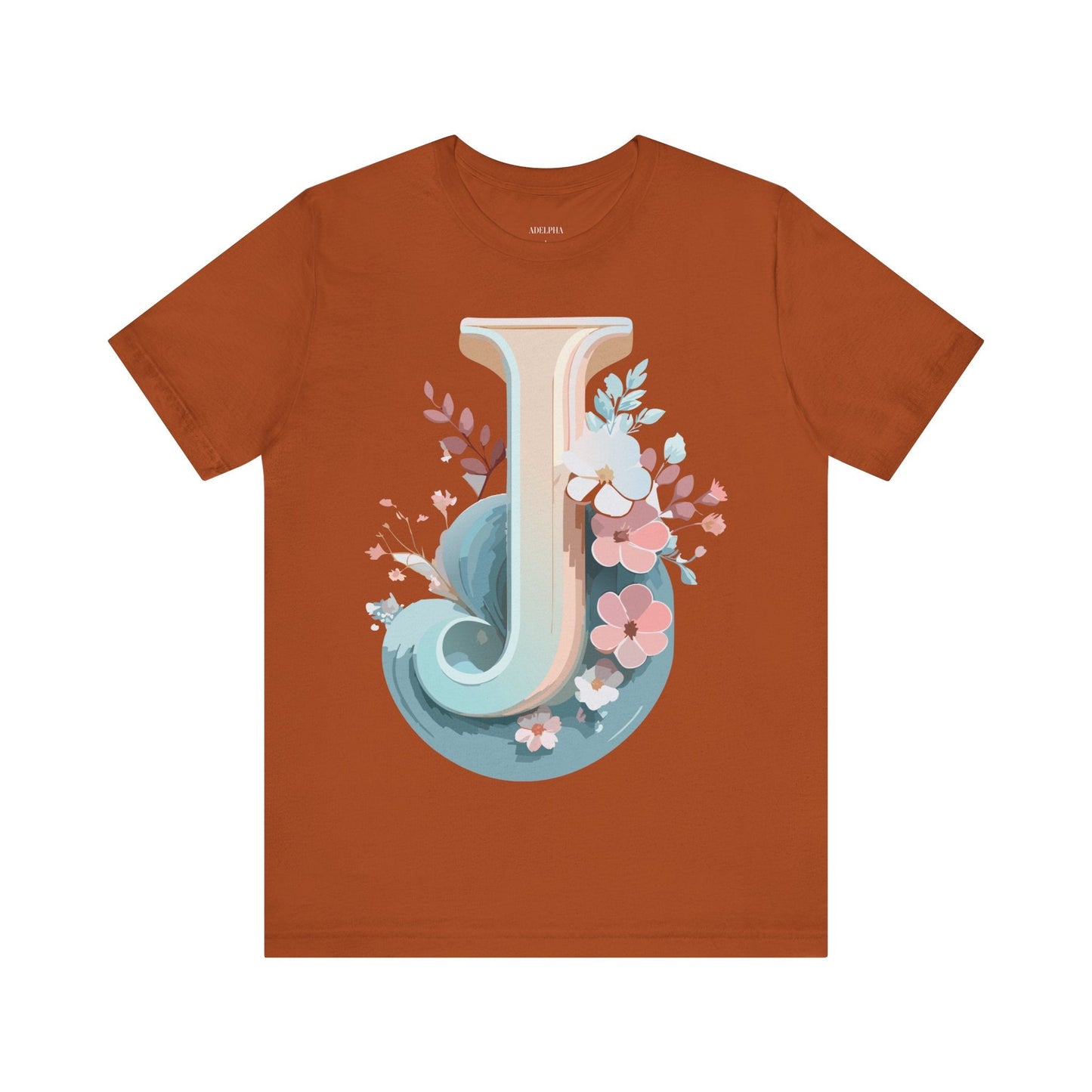Letter J Shirt Graphic Unisex Tee With Original Vintage Inspired Artwork By Adelpha