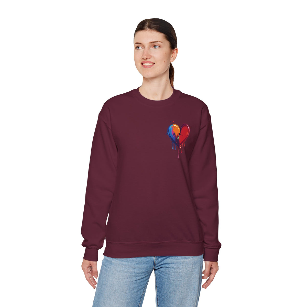 Small Bleeding Heart Sweatshirt, Small Heart Sweatshirt, Valentine's Day Sweatshirt, Heart Sweatshirt 117