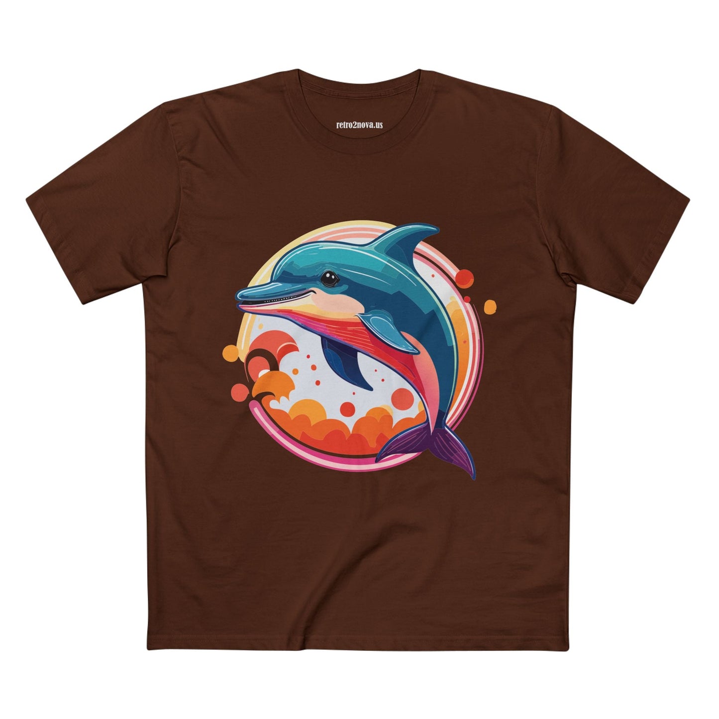 Dolphin Art Shirt Unisex Premium Cotton Tee By Retro2Nova Original Ocean Animal Design For Everyday Comfort