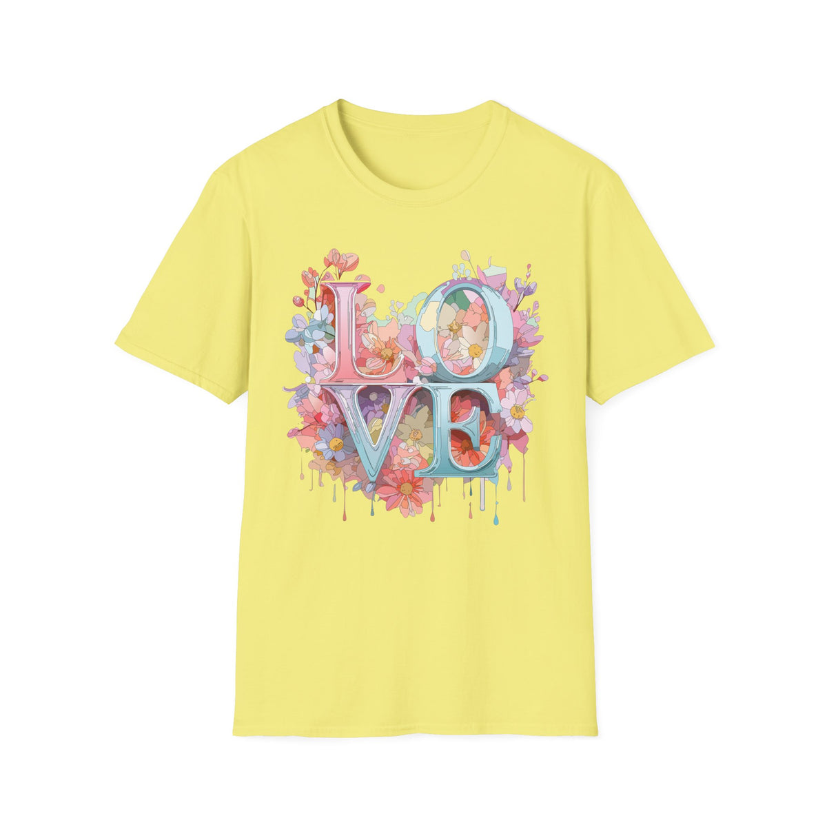 Floral LOVE Typography T-Shirt | Flower Letters Tee
