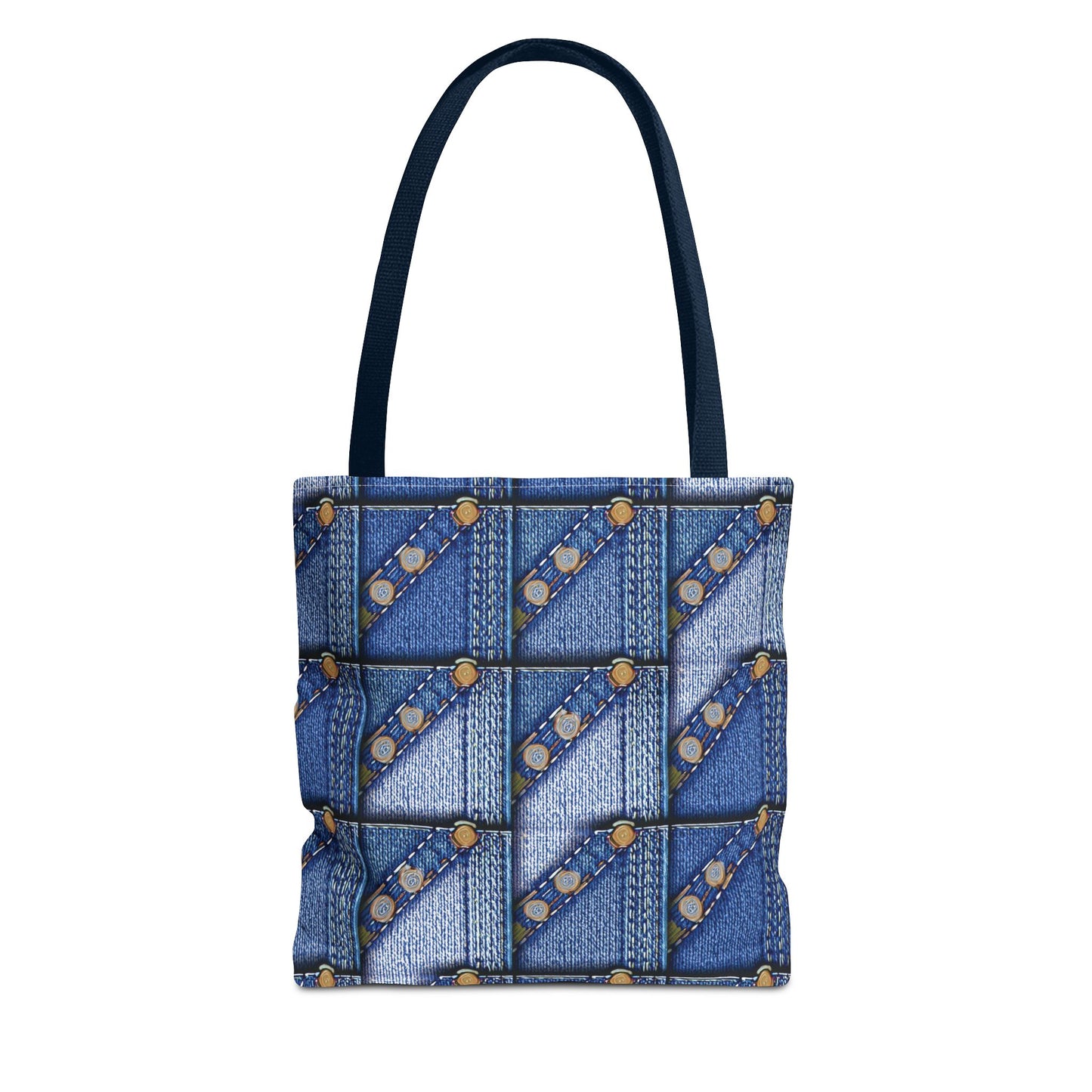 Denim Fabric Imitation Print Unisex Canvas Bag Poly Spun 3 Sizes Tote Bag 117