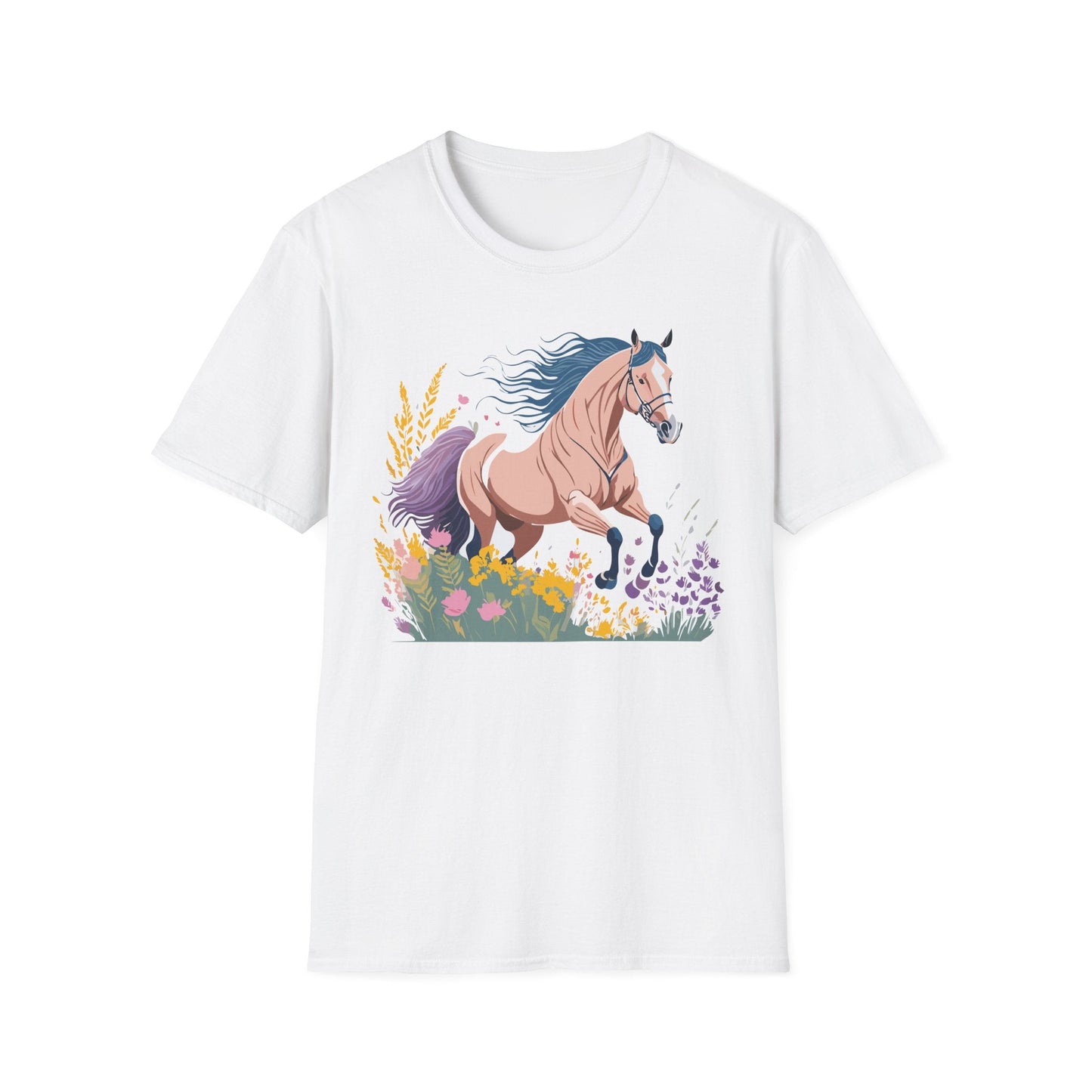 Unisex Horse Shirt With Animal Design Gildan Softstyle 64000 Tee