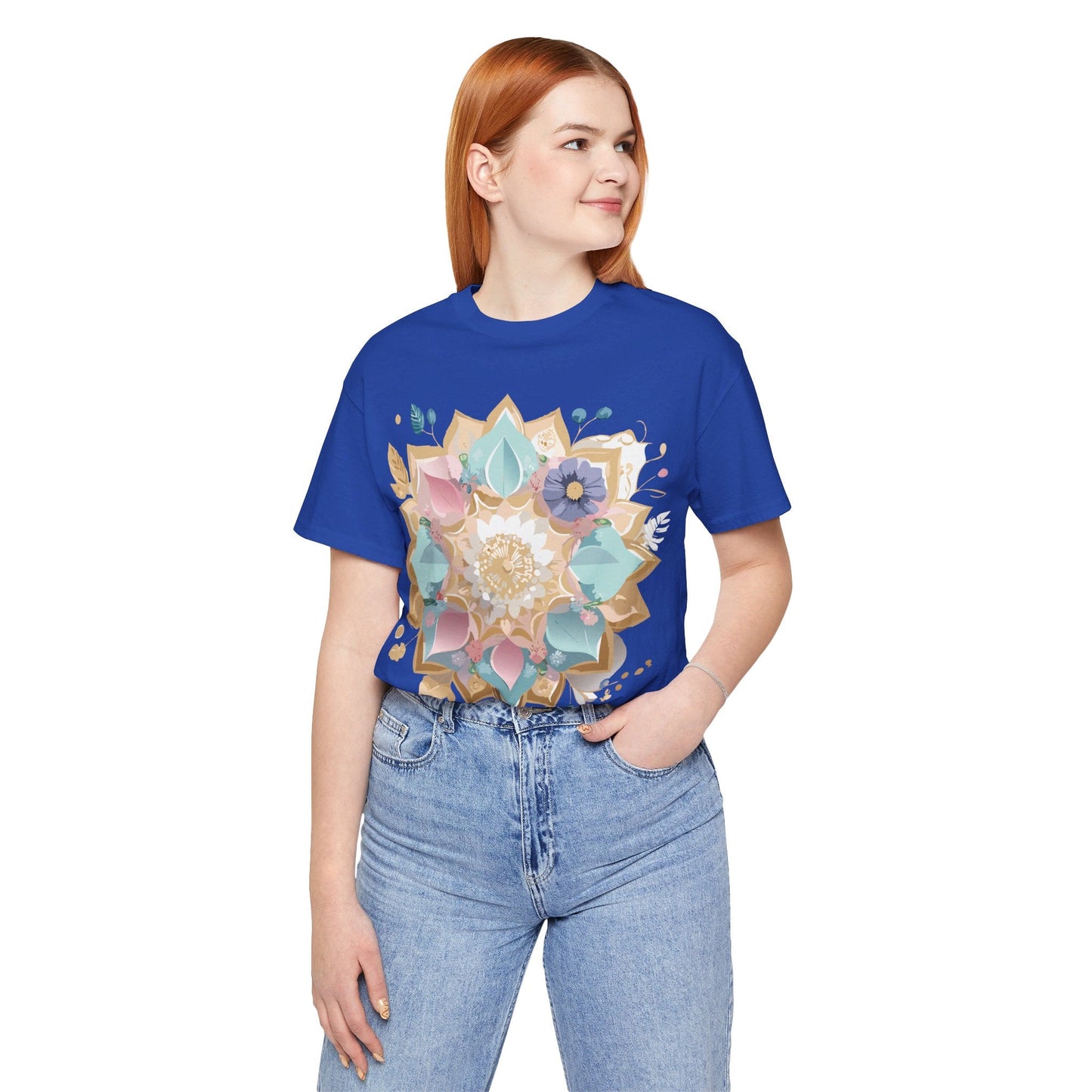 Mandala Graphic Unisex 100 Cotton Vintage Floral Artwork Tee 16