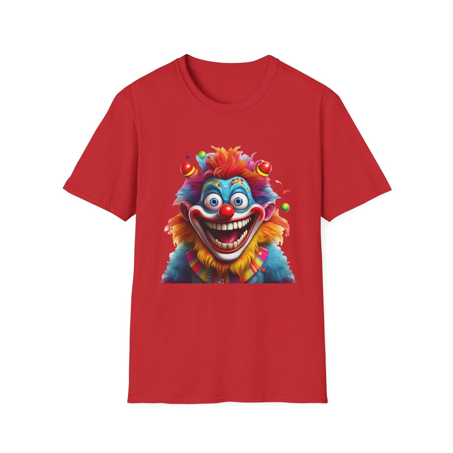 Clown Themed Unisex T Shirt Funny Man Circus Scary Man Tee Gildan Softstyle 64000 Cotton