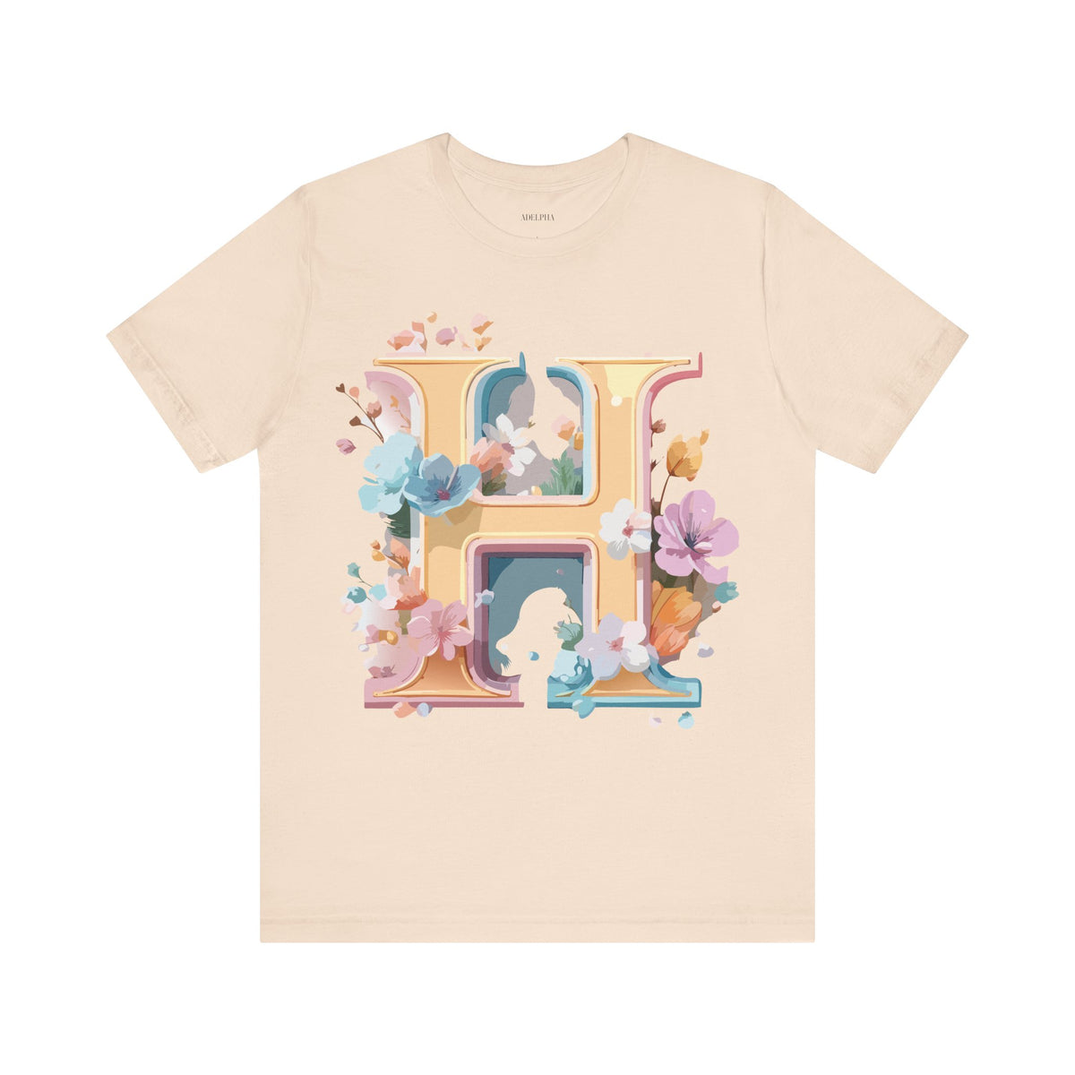 Letter H Graphic Unisex Cotton Bella+Canvas Tee with Art Letter Design