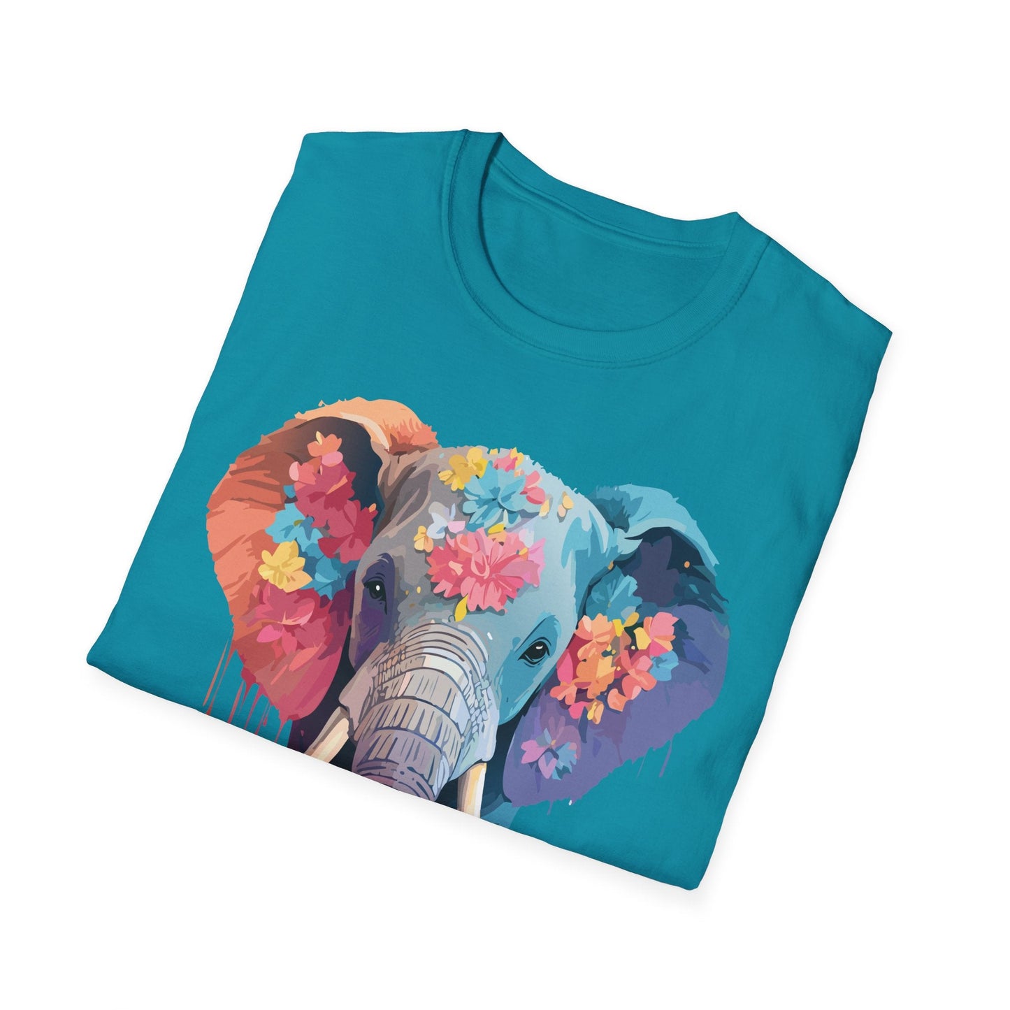 Unisex Elephant T Shirt Gildan SoftStyle 64000 100 Percent Ring Spun Cotton Tee Shirt