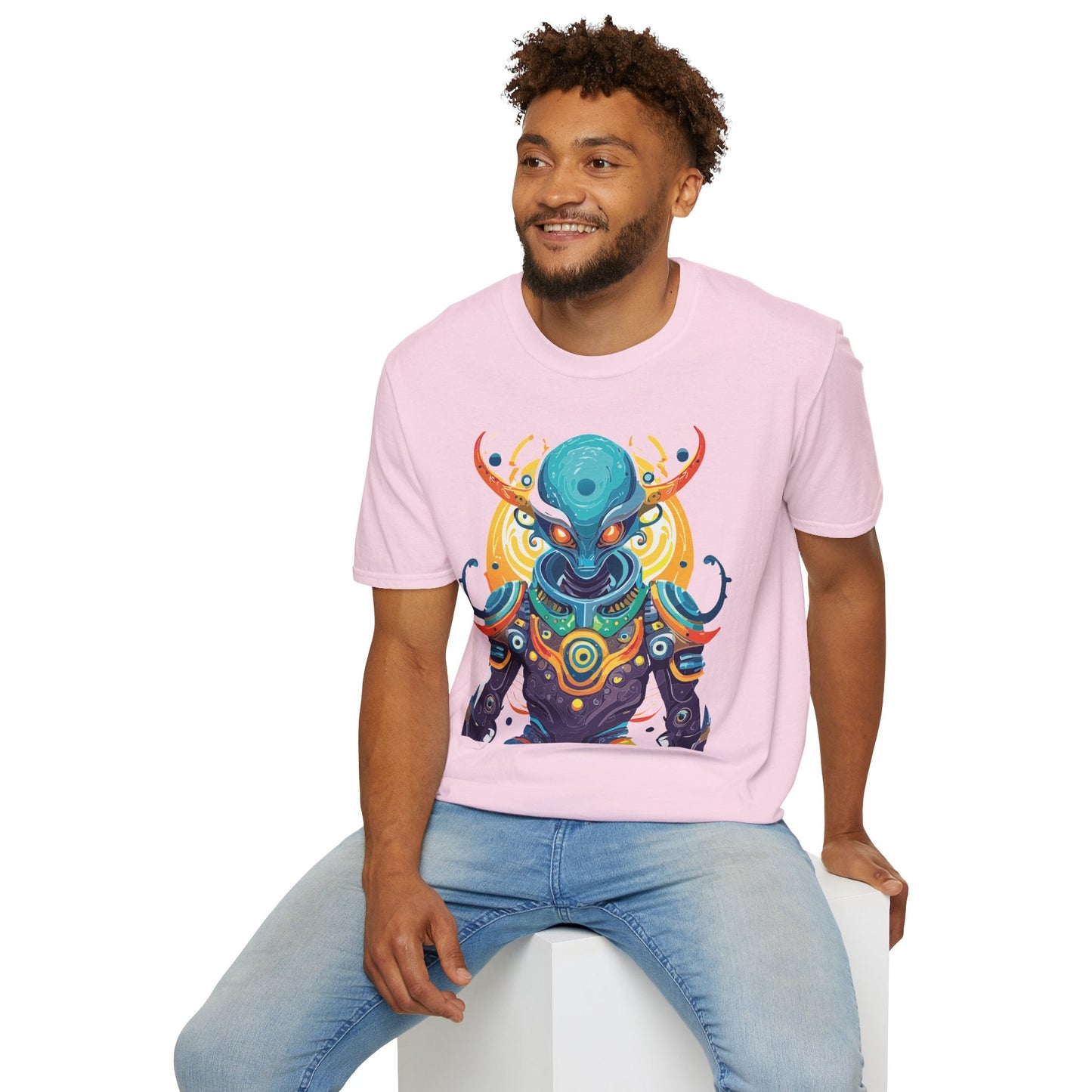 Alien Graphic Unisex Cotton Softstyle UFO Artwork Tee 5