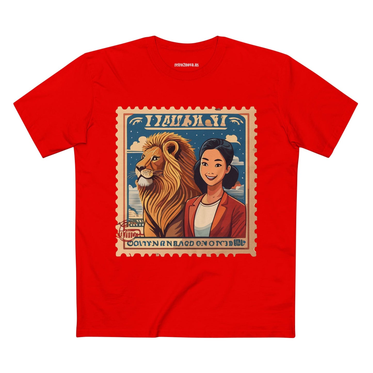 Postage Stamp Shirt PS32 Unisex Premium Cotton Tee With Original Art Design Retro2Nova