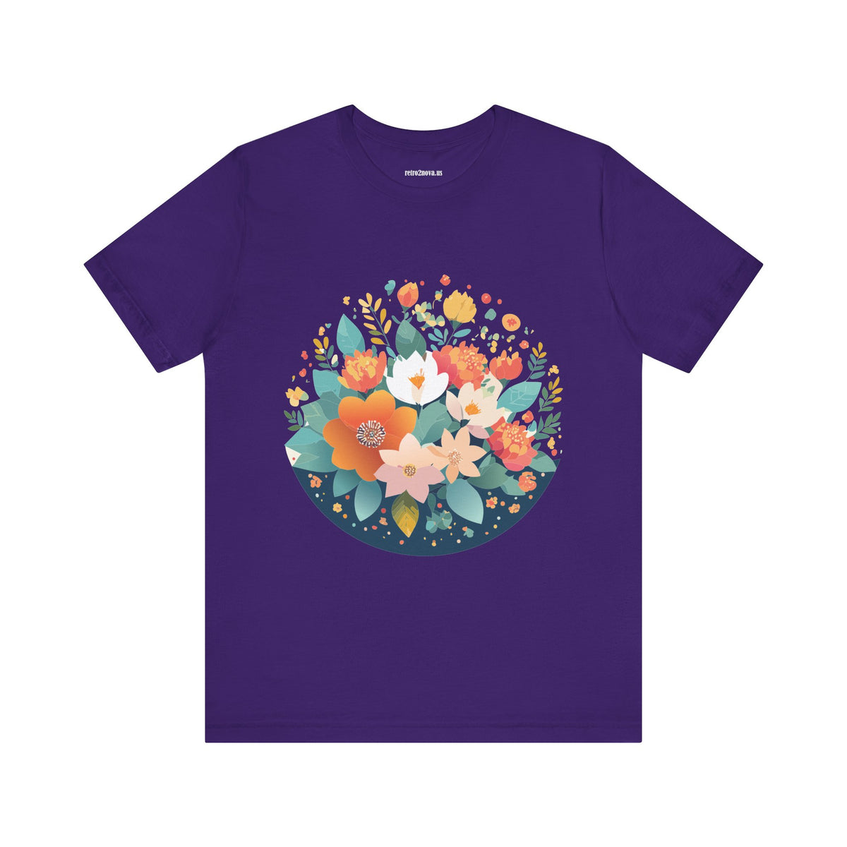 Floral Graphic Unisex Cotton Bella+Canvas Tee with Flowers Design ab100