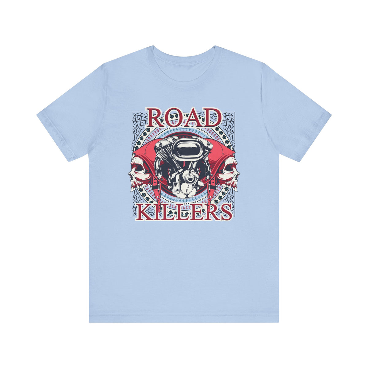 Dark Road Motorcycle Helmet Skull Tee Biker graphic Unisex Cotton t-shirt G-1