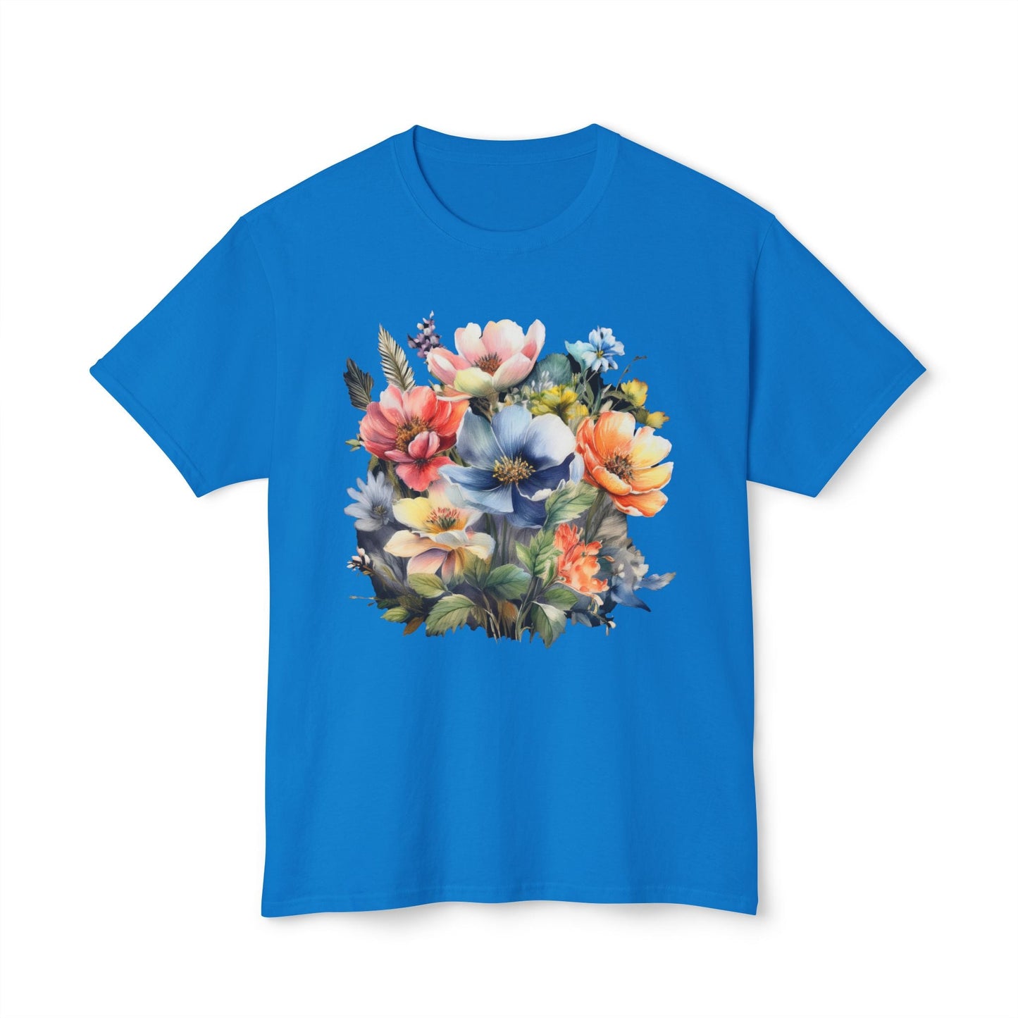 Unisex Floral T Shirt With Vintage Flower Art Print Premium Cotton Tee Soft Breathable Everyday Wear
