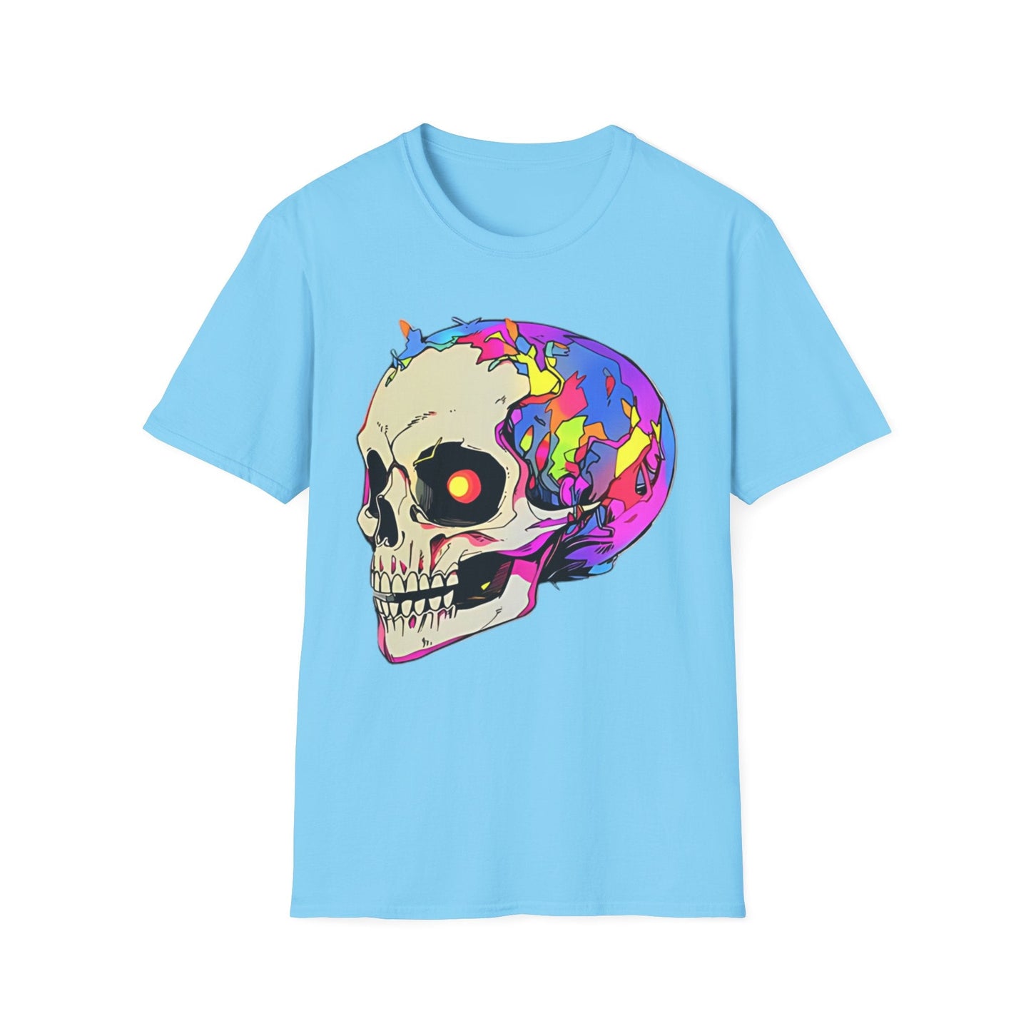 Skull Tee Shirt Unisex Skeleton Shirt Gildan Softstyle 64000 Short Sleeve Graphic Design