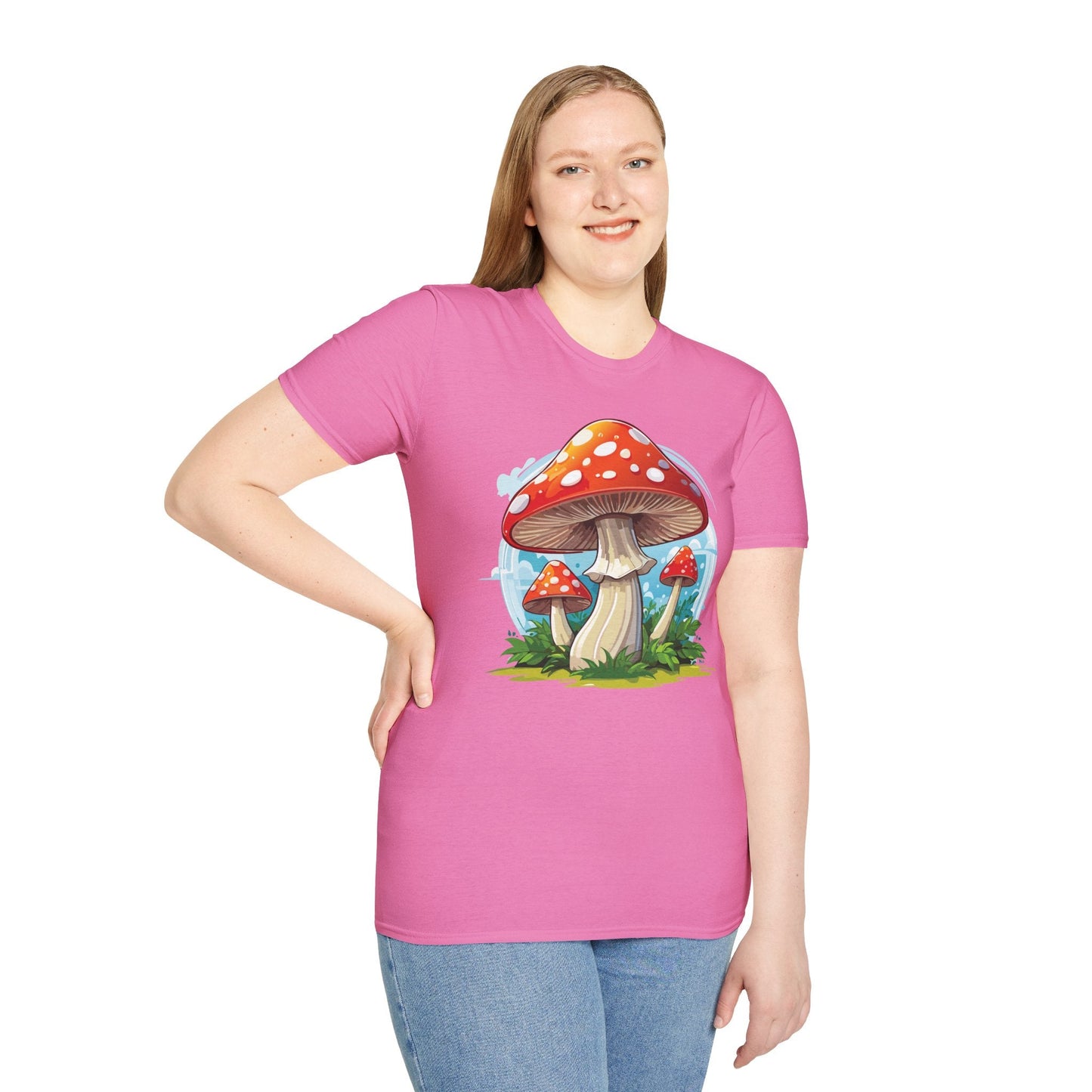 Mashroom Tee Shirt Unisex Funny Mashroom Design 100 Percent Cotton Softstyle Tee