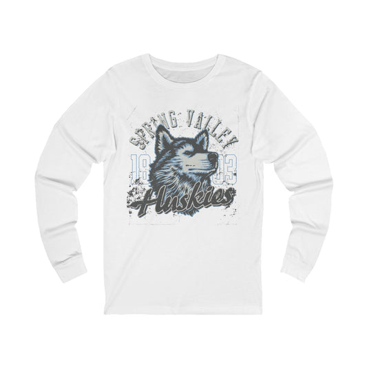 Varan Unisex Spring Valley Huskies Long Sleeve Tee, Sports Logo Jersey Shirt, Sports T-Shirts with Long Sleeves