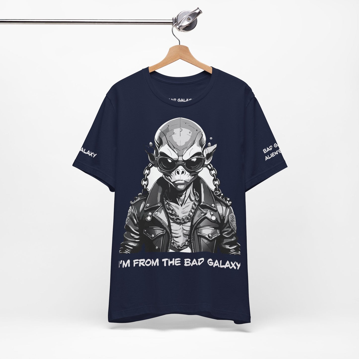 Graphic Cotton T Shirt Unisex Short Sleeve Alien Artwork By Bad Galaxy Premium Everyday Wear
