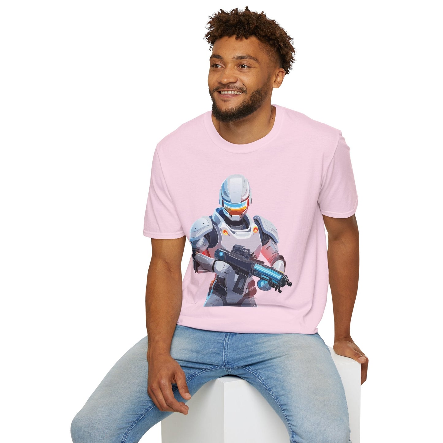 Robocop Themed Unisex Softstyle T Shirt With Robocop Art Design Cotton Tee Premium Comfort