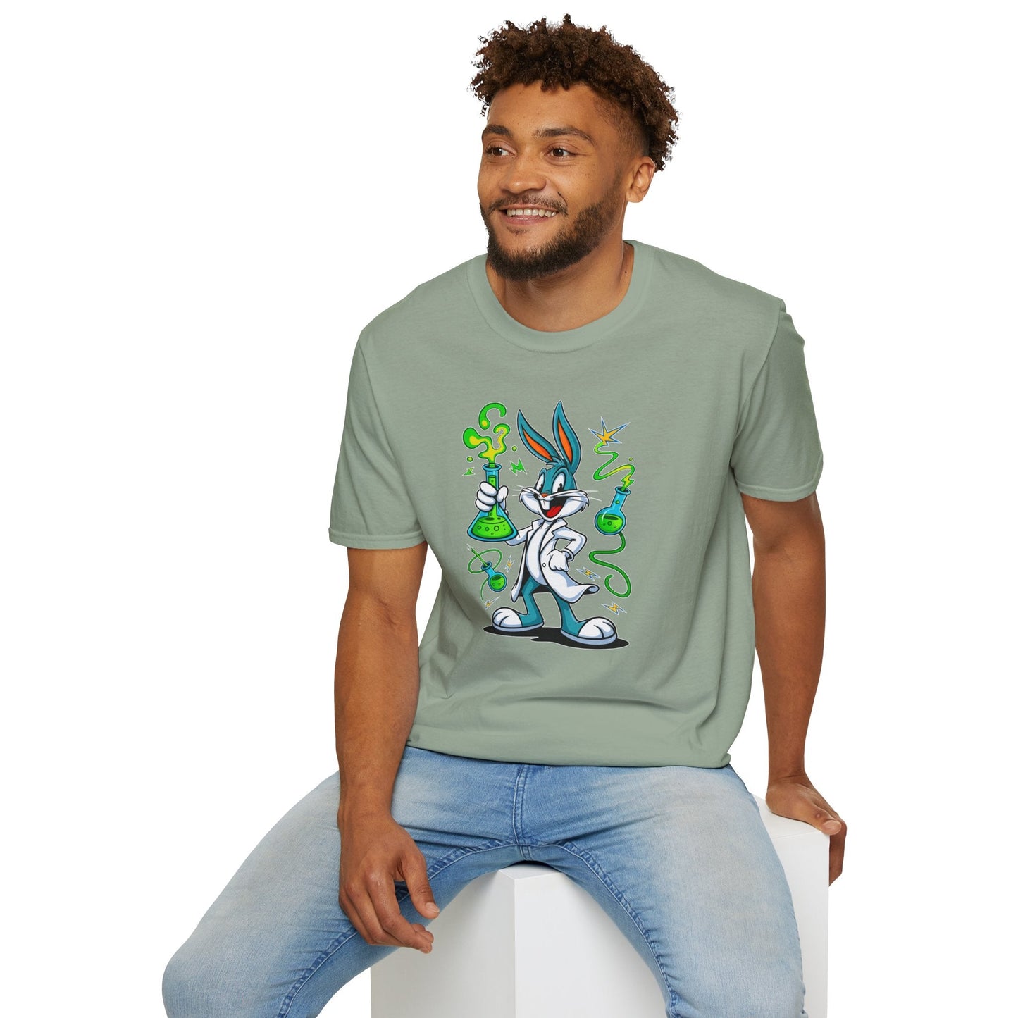 Cartoon Bunny Graphic Unisex Cotton Animal Animation Artwork Design Tee 7