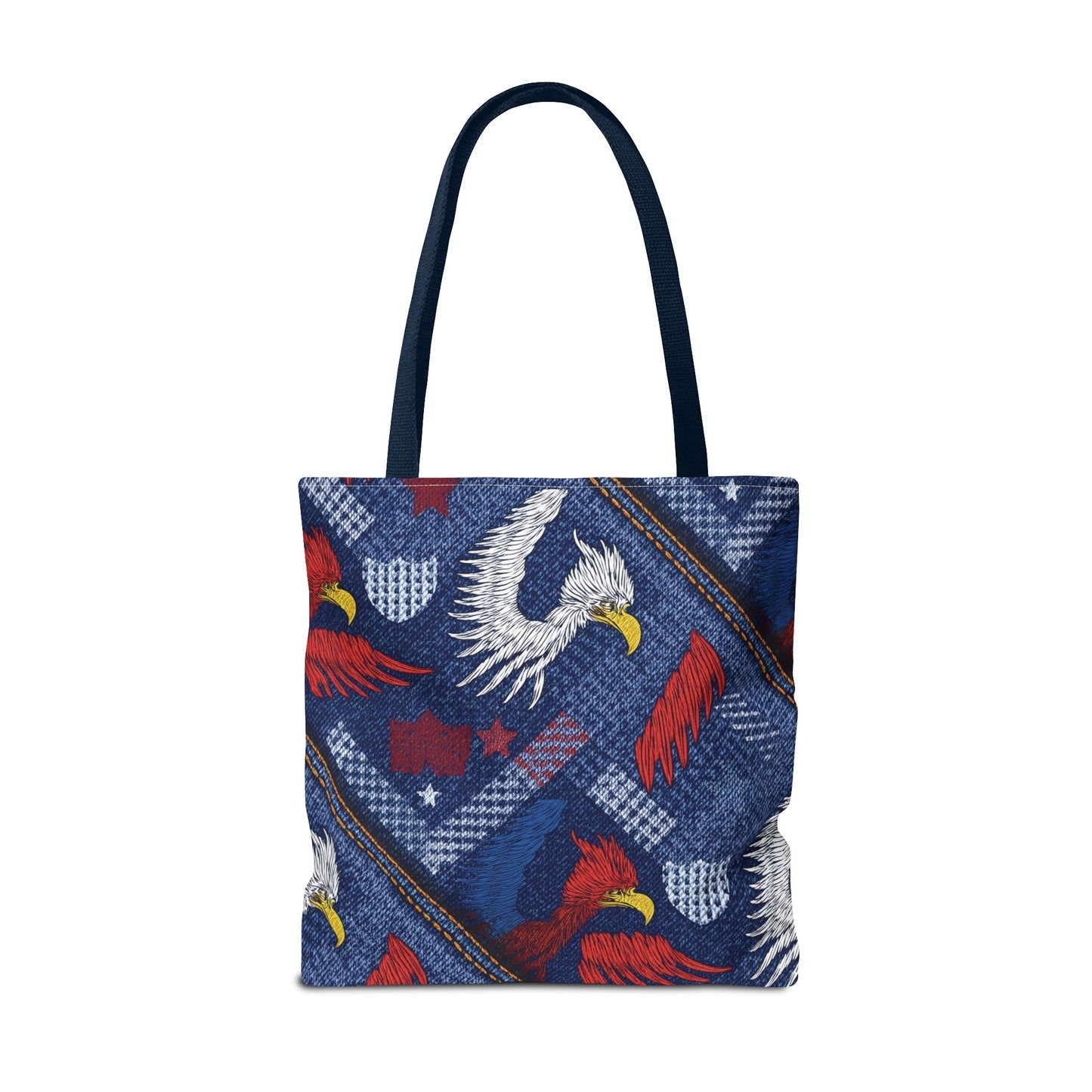 4th of July Graphic Denim Fabric Imitation Print Unisex Canvas Bag Poly Spun 3 Sizes Tote Bag 200-2