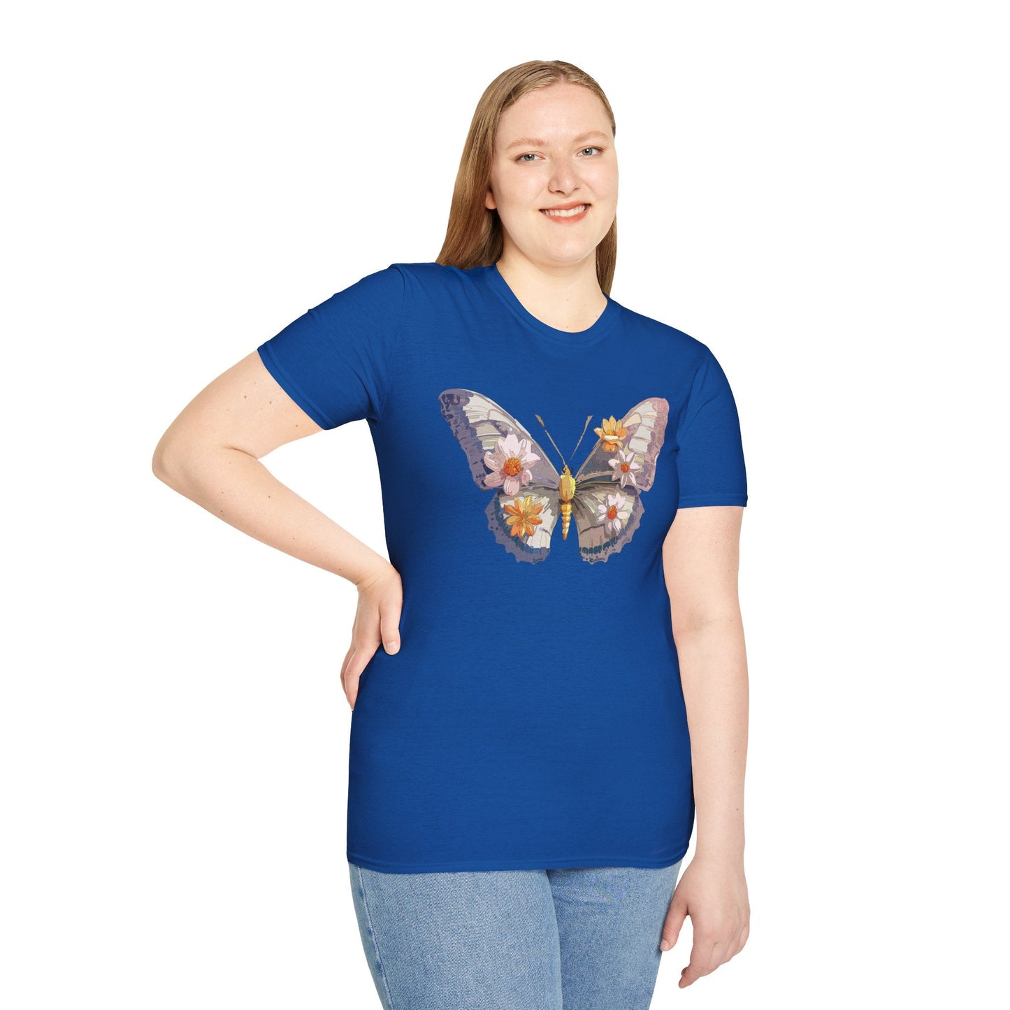 Butterfly Shirt Unisex Short Sleeve Tee Monarch Butterfly Design Gildan Softstyle 64000