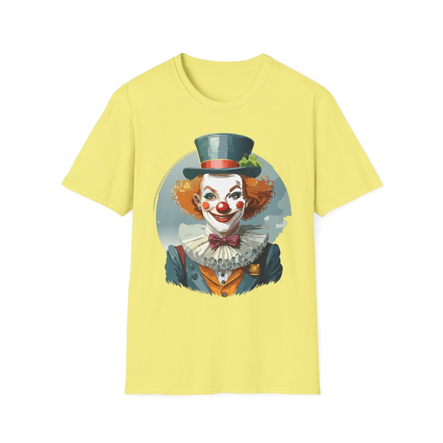 Unisex Clown Shirt Funny Man Circus Design Hundred Percent Ring Spun Cotton Gildan Softstyle Tee