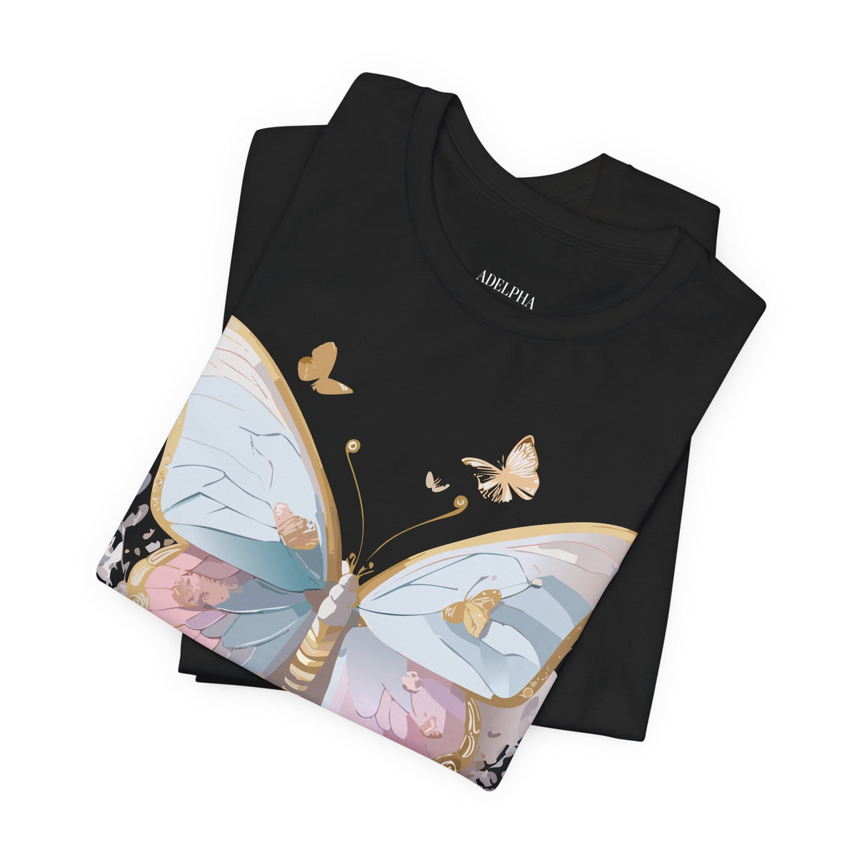 Butterfly Graphic Unisex Cotton Bella+Canvas Tee with Art Design n51