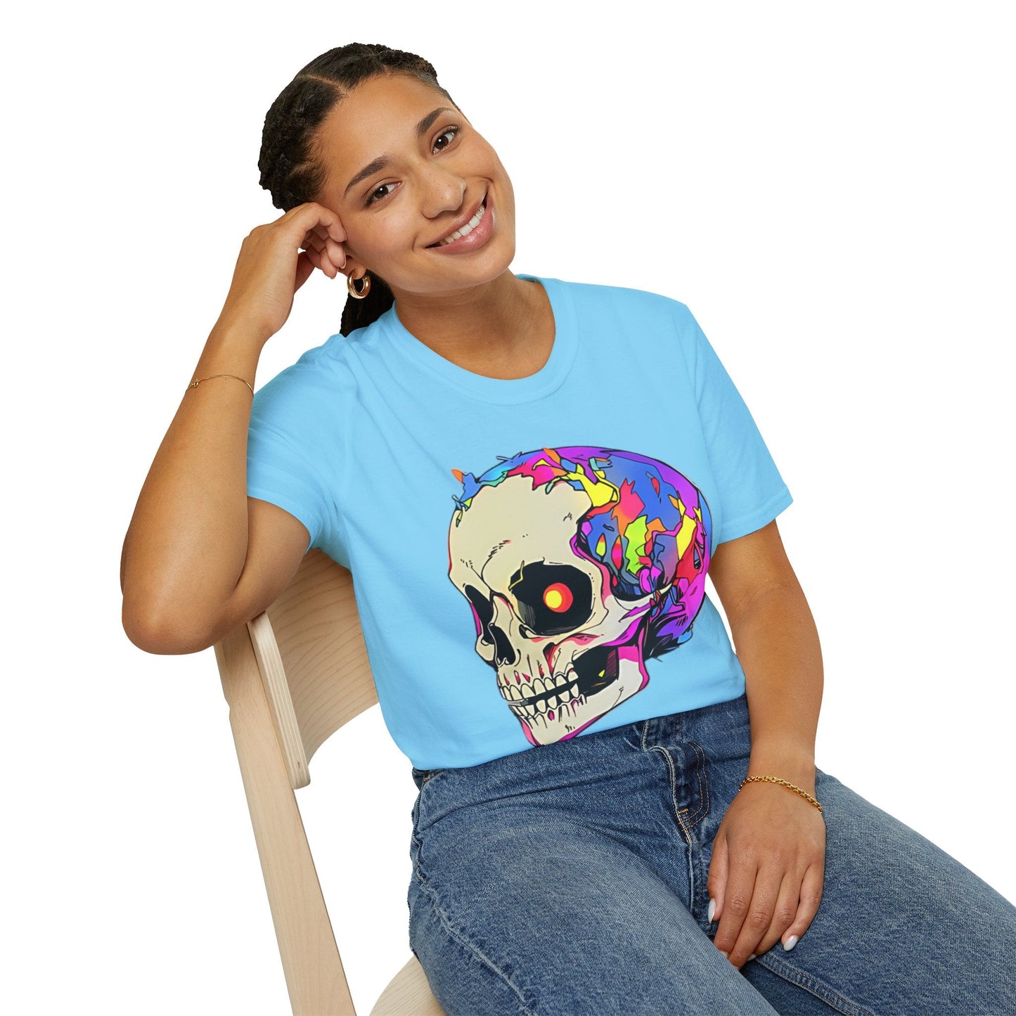 Skull Tee Shirt Unisex Skeleton Shirt Gildan Softstyle 64000 Short Sleeve Graphic Design
