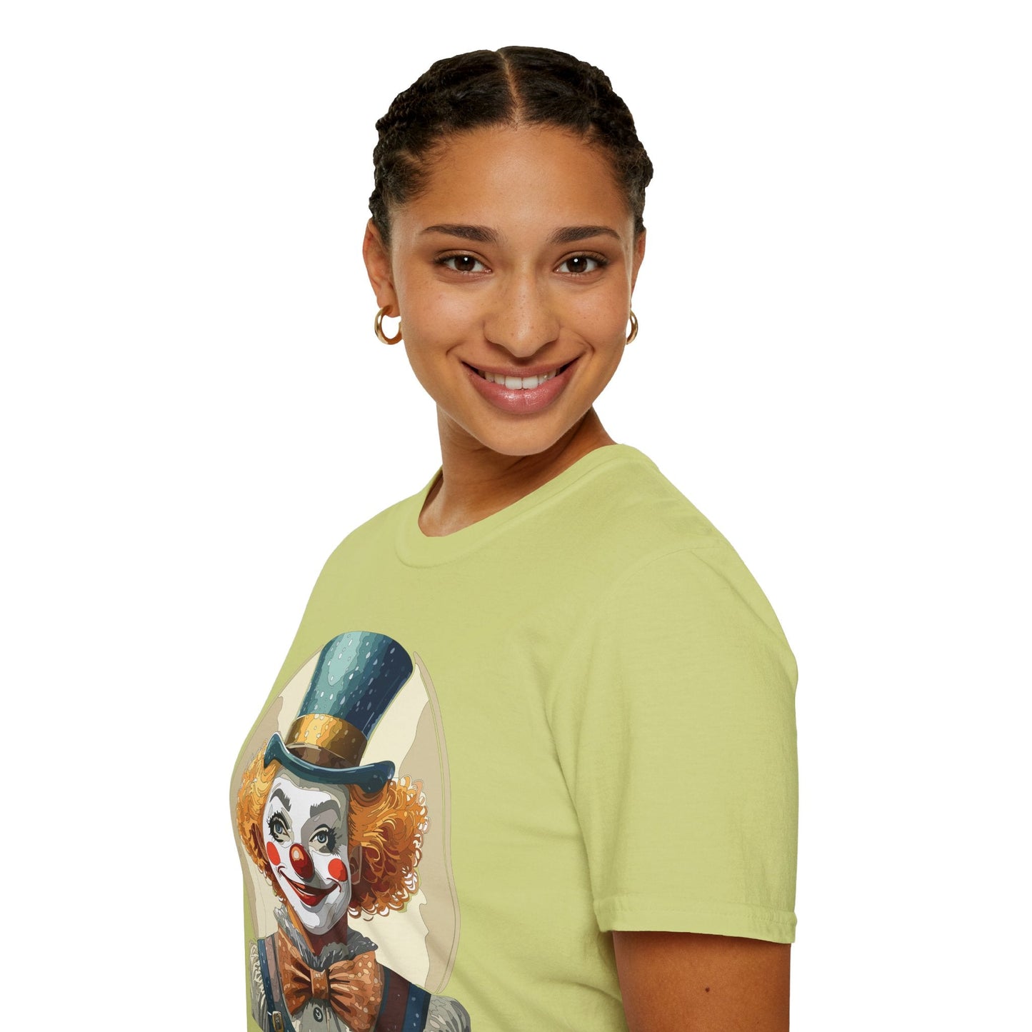 Clown Shirt Unisex T Shirt With Clown Circus Theme Funny Man Shirt Gildan Softstyle 64000
