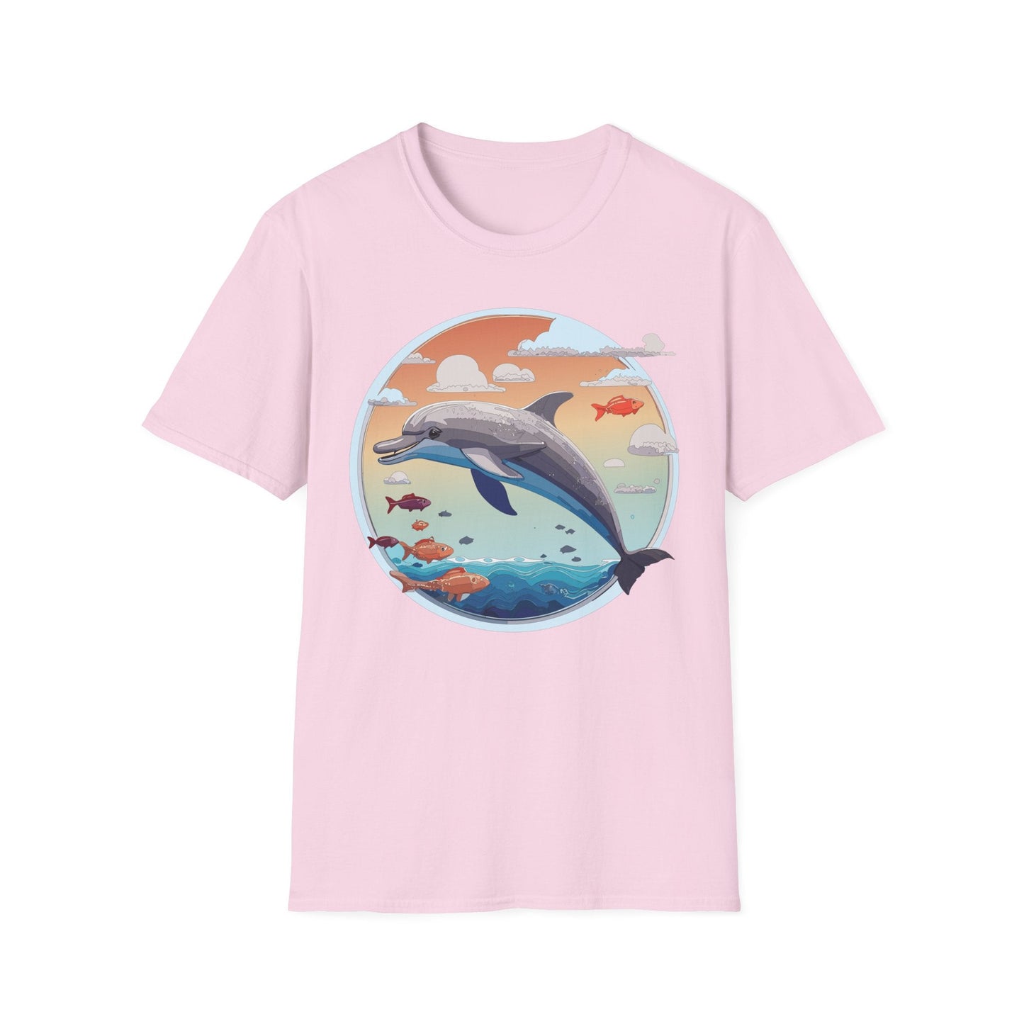 Dolphin Shirt Unisex Gildan Softstyle Cotton Tee For Men Women Dolphin Fish Animal Shirt