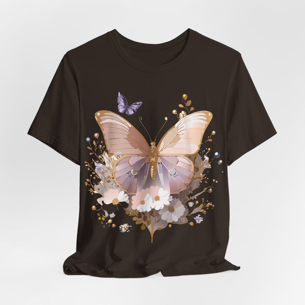 Butterfly Graphic Unisex Cotton Bella+Canvas Tee with Art Design n84