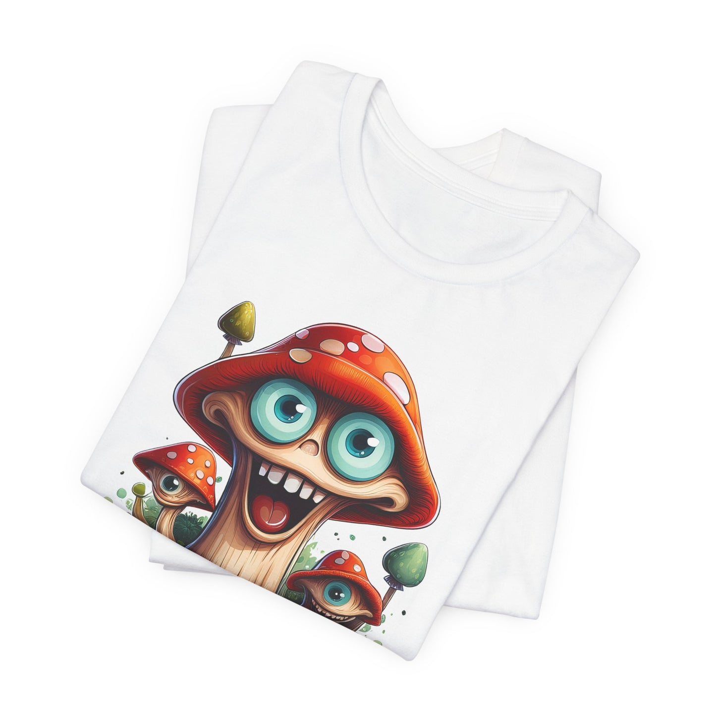 Cute Mushroom Graphic Tee, Fun Cartoon Shirt, Funny Mushroom Shirt, Cute Cartoon Tees, Graphic T-Shirt, Art Design T-Shirt