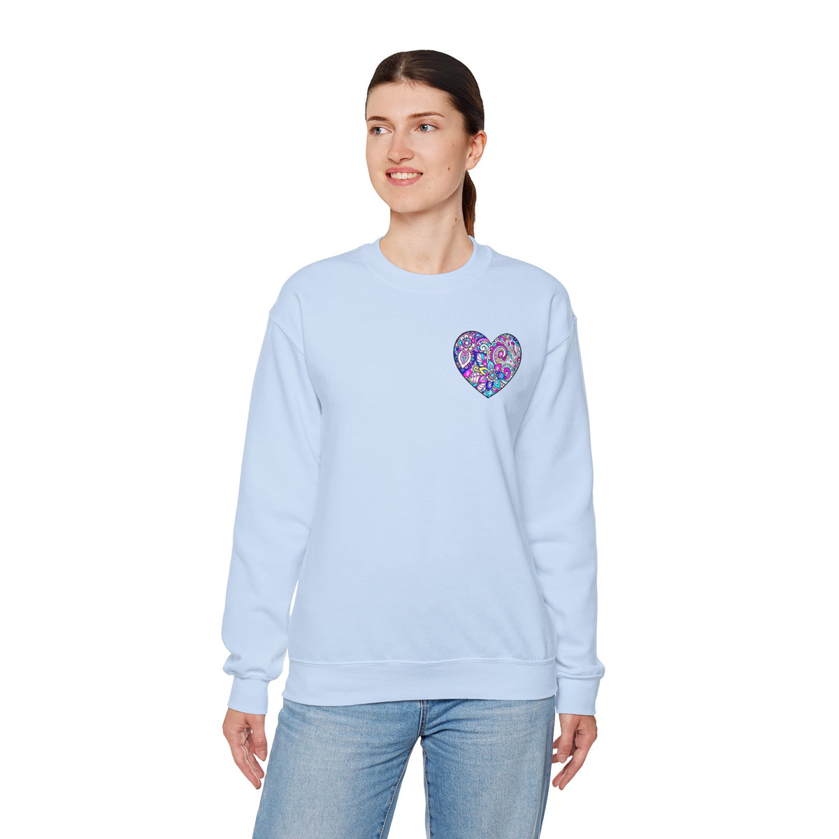 Small Heart Sweatshirt, Floral Heart Sweatshirt, Floral Love Sweatshirt, Valentine's Day Sweatshirt, Heart Floral Sweatshirt 101