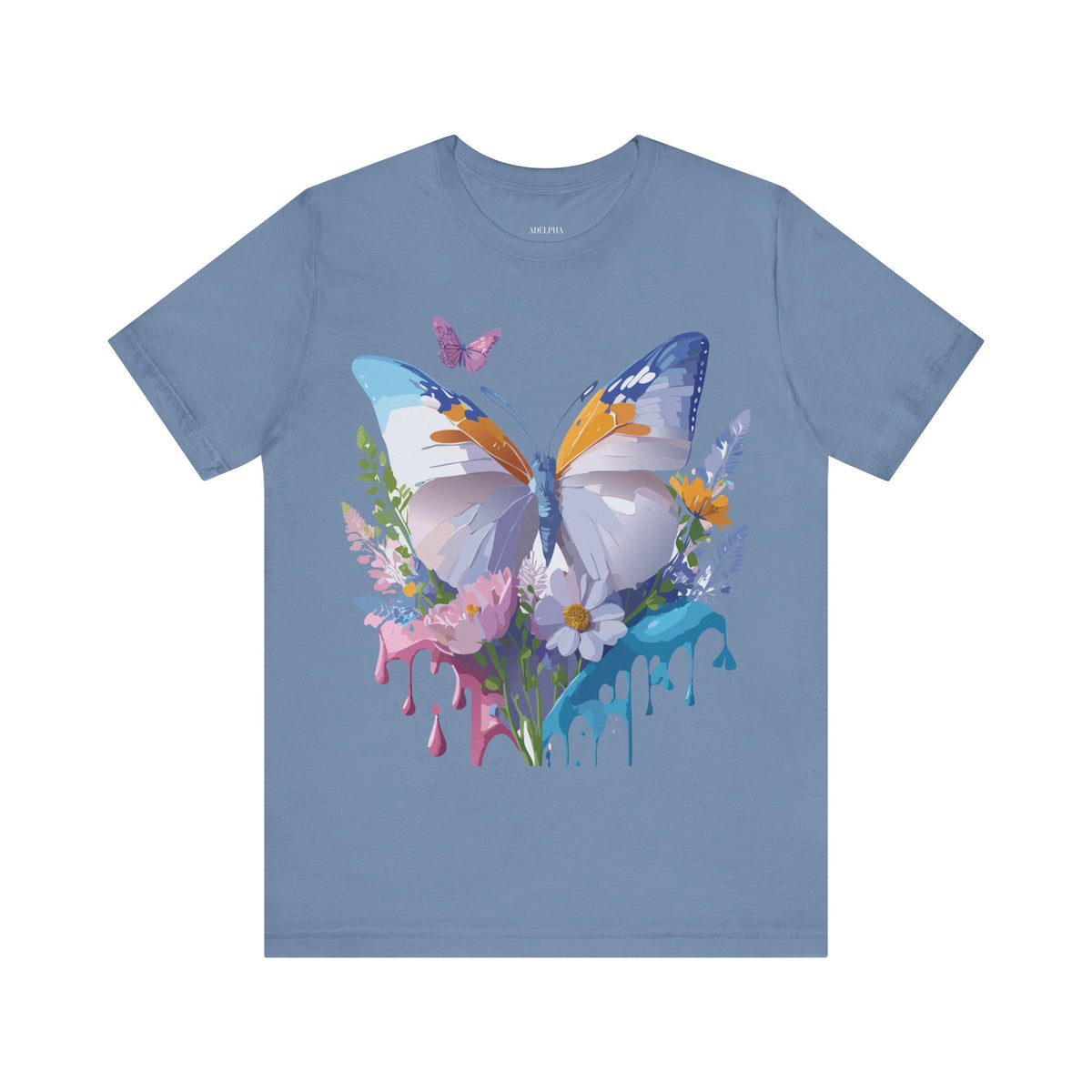 Butterfly Graphic Unisex Cotton Bella+Canvas Tee with Art Design n57