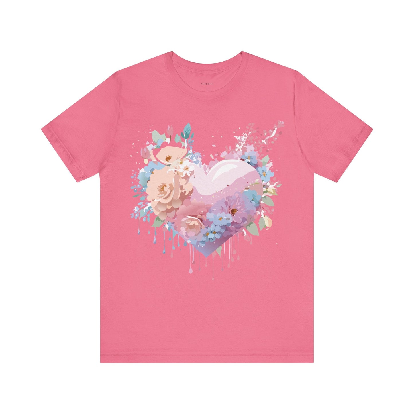 Valentine Day Graphic Unisex 100 Cotton Vintage Artwork with Love and Flower Design Tee 29