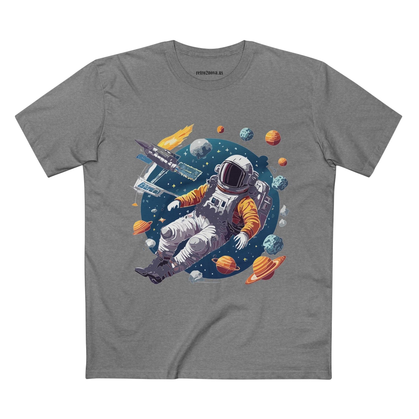 Cosmos Astronaut Shirt Unisex Premium Cotton Tee With Original Art Design By Retro2Nova
