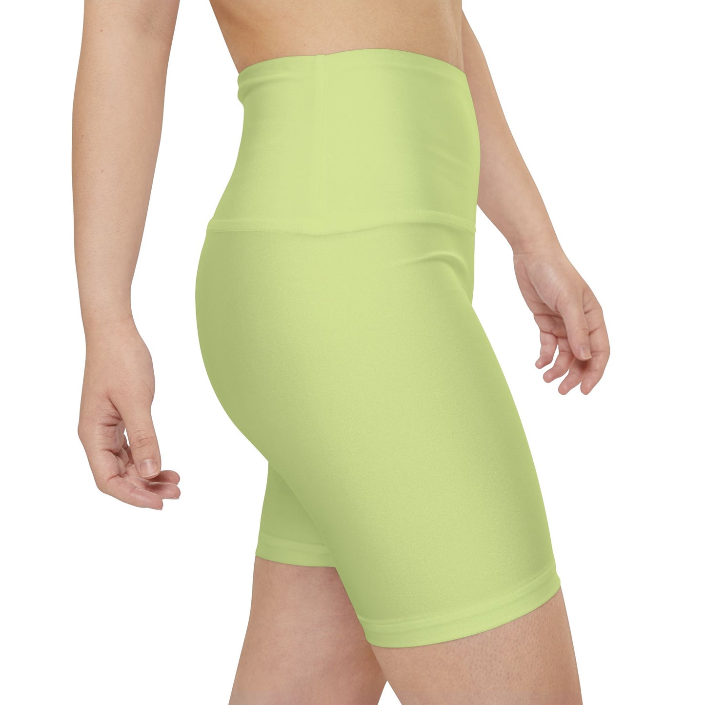 Green Tea Women's Lime Green Workout Shorts — High-Waist Active Biker Shorts for Gym & Yoga