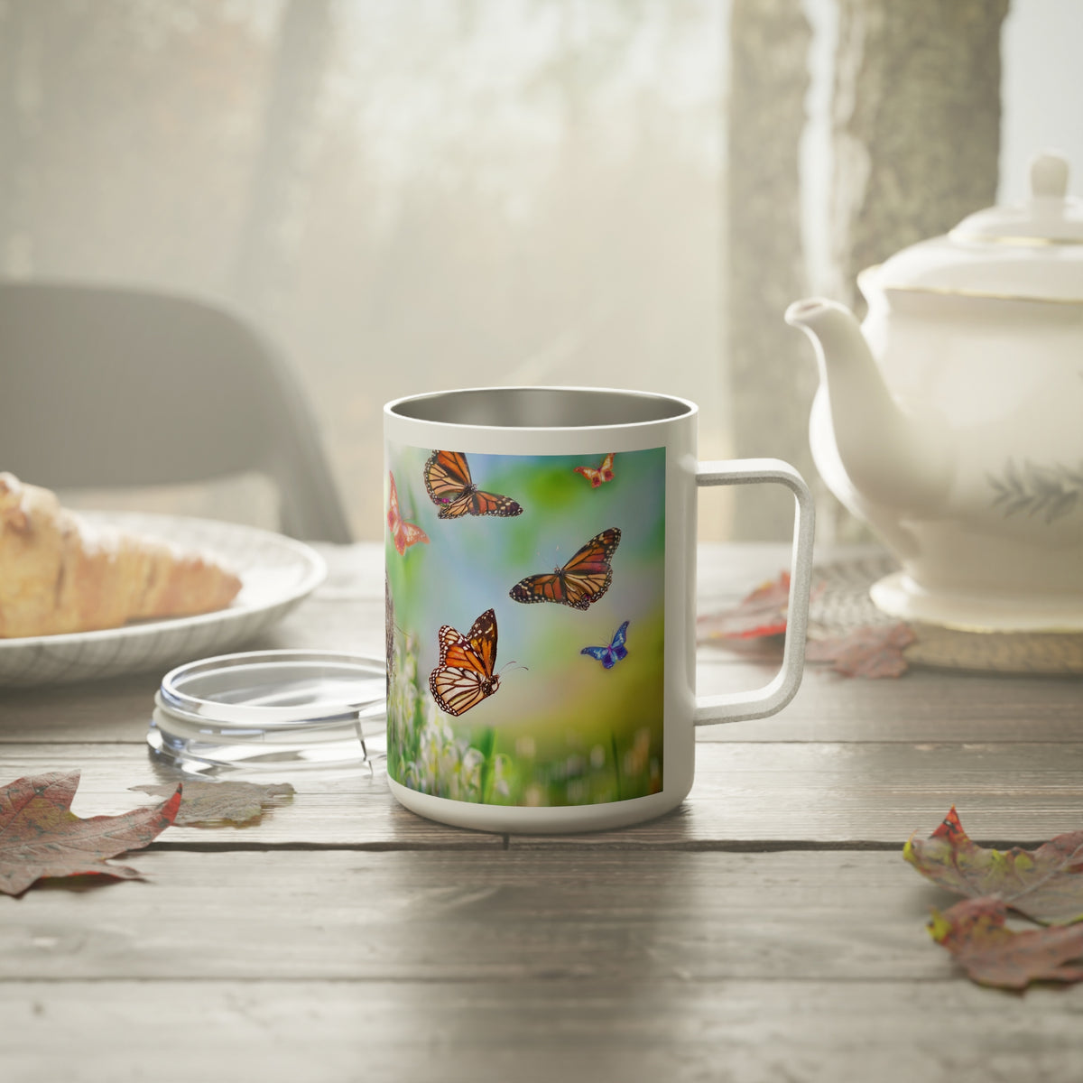9 Art Design Insulated Coffee Mug Clear Lid 10oz Insulated Coffee Mug 10oz