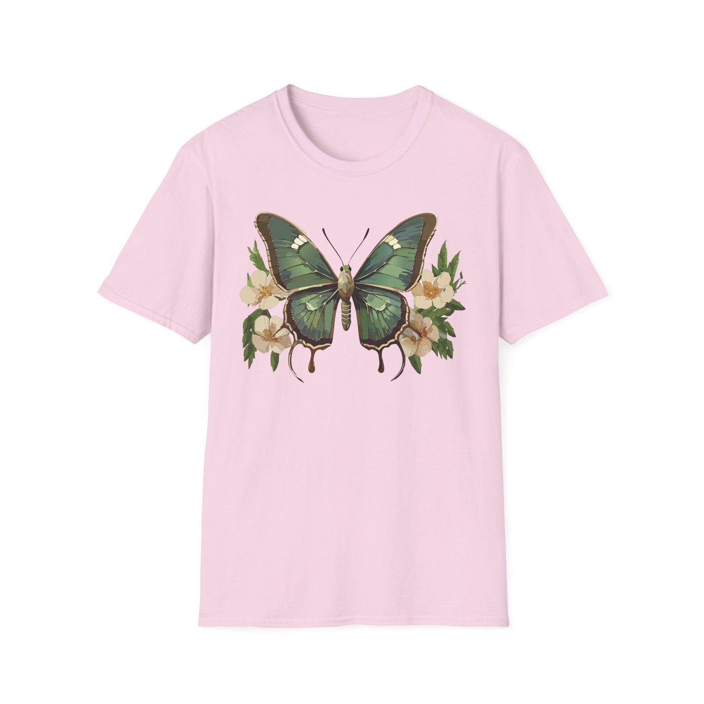 Butterfly Shirt Monarch Style Unisex T Shirt Gildan Softstyle 64000 100 Percent Ring Spun Cotton