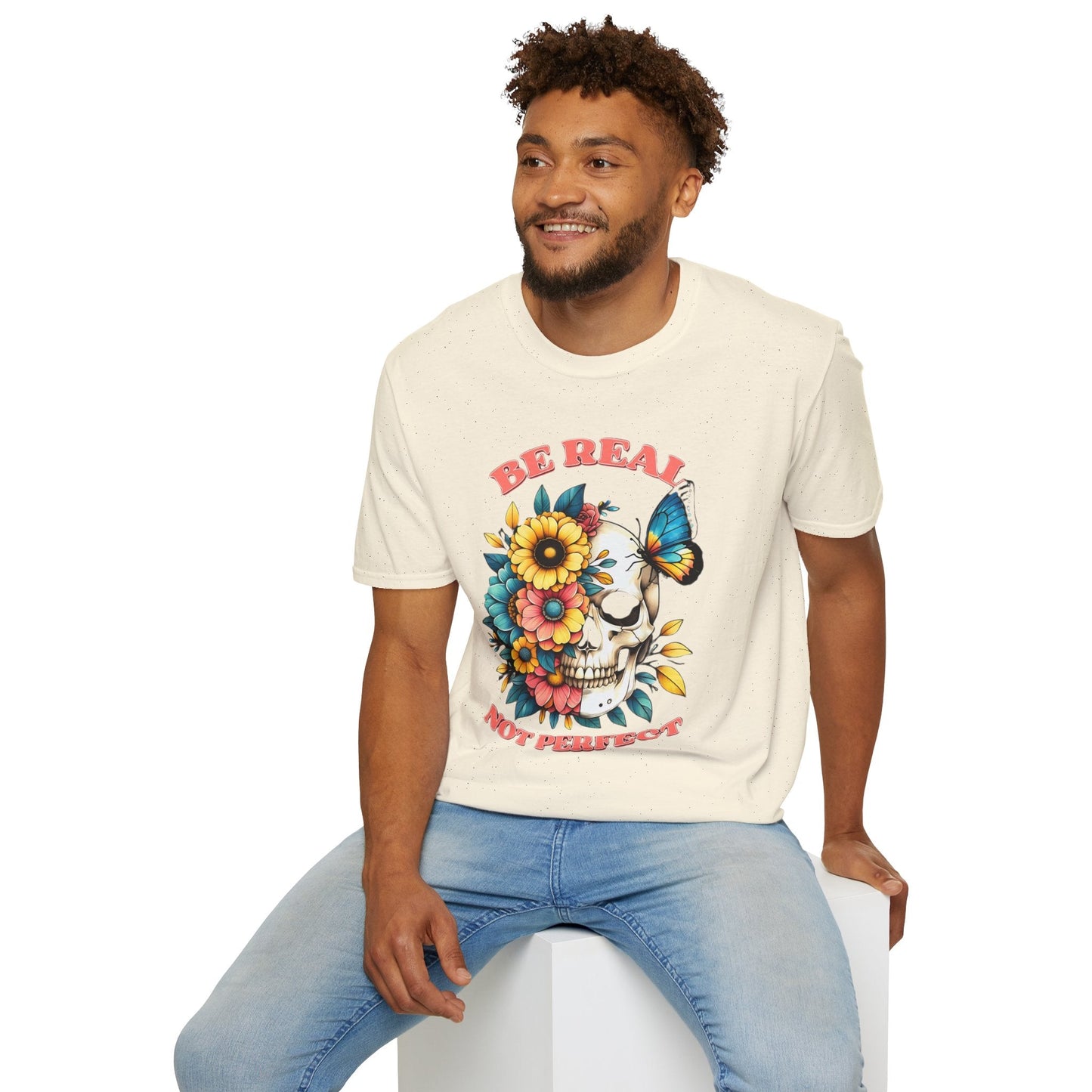 Gildan Skull Tee Shirt Unisex Skeleton Print Tee 100 Percent Ring Spun Cotton Softstyle