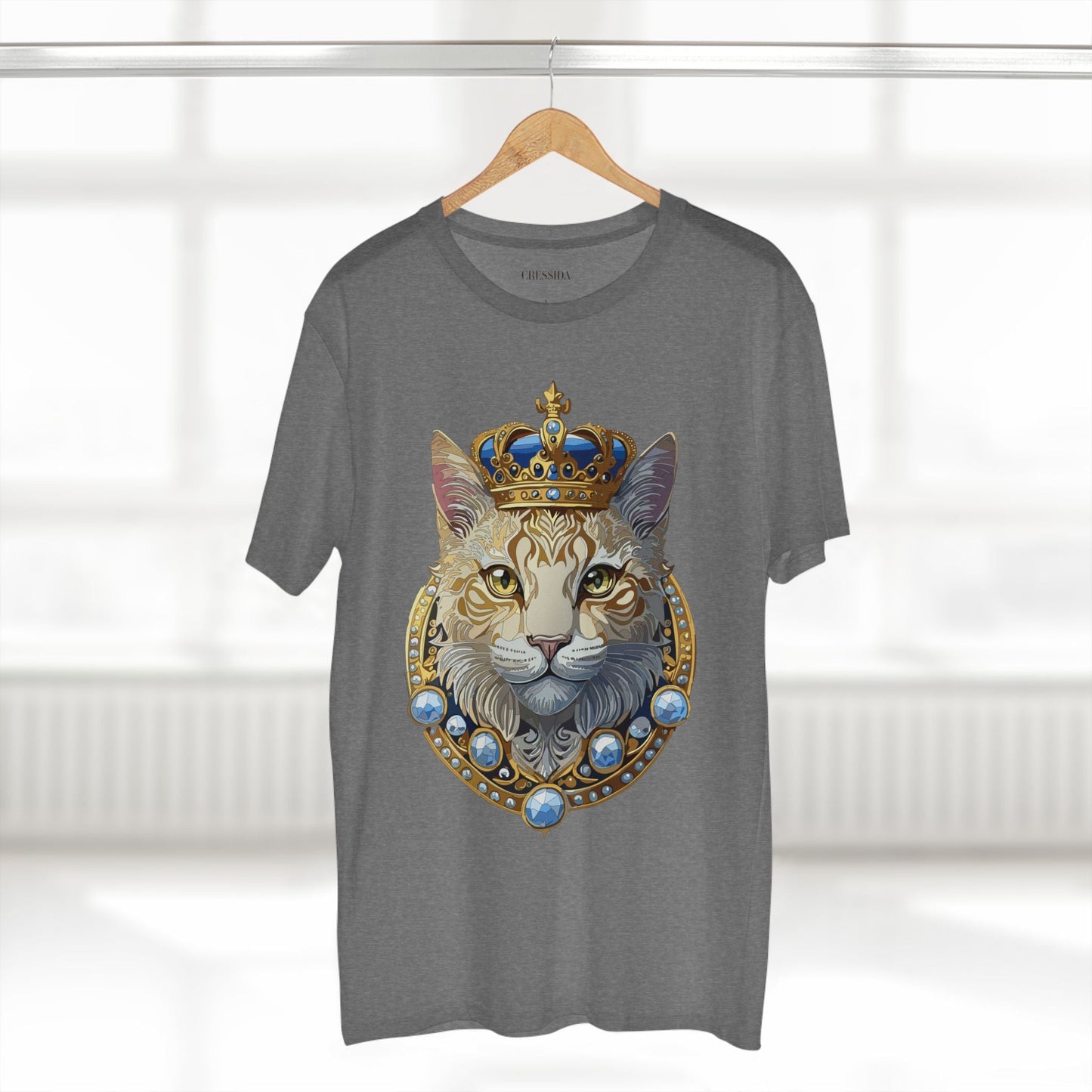 Cat Graphic Unisex 100 Cotton Tee With Unique Animal Golden Medallion Art Design 14